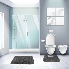 Коврик для ванной - комплект, серый Ruhhy 22061 цена и информация | Аксессуары для ванной комнаты | hansapost.ee