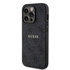 Guess PU Leather 4G Colored Ring MagSafe Case for iPhone 14 Pro Black цена и информация | Чехлы для телефонов | hansapost.ee
