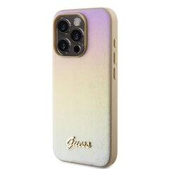 Guess PU Leather Iridescent Metal Script Case for iPhone 15 Pro Max Gold цена и информация | Чехлы для телефонов | hansapost.ee