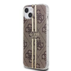 Guess IML 4G Gold Stripe Case for iPhone 15 Brown цена и информация | Чехлы для телефонов | hansapost.ee