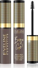 Paksendavate kiududega kulmuripsmetušš Eveline Cosmetics Brow&Go! 01 Medium Brown 6ml hind ja info | Kulmupliiatsid, -puudrid ja -värvid | hansapost.ee
