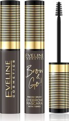 Paksendavate kiududega kulmuripsmetušš Eveline Cosmetics Brow&Go! 02 Dark 6ml hind ja info | Kulmupliiatsid, -puudrid ja -värvid | hansapost.ee