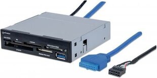 Устройство считывания карт памяти Manhattan 48-in-1, USB 3.0, внутреннее, 3,5" цена и информация | Адаптеры и USB-hub | hansapost.ee