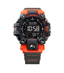 G-SHOCK Master of G kellasari on välja töötatud kõige karmimates keskkondades töötavatele professionaalidele, mudakindla konstruktsiooniga kolmesensoriga MUDMANi kollektsioon on vastupidav ja funktsionaalne. Käekellal on Solar mehhanism, mis kasutab energiaallikana päikesevalgust. Põrutuskindel konstruktsioon kaitseb kella löökide ja vibratsiooni eest. Kasulikud funktsioonid nagu; kompass, altmeeter, baromeeter, termomeeter, alarm, stopper, taimer, kalender ja LED-taustavalgus lisavad kandjale kindlustunnet ja ülevaadet ka kõige keerulisemates olukordades. Käekella veekindlus on 20 ATM. цена и информация | Casio G-Shock Одежда, обувь и аксессуары | hansapost.ee