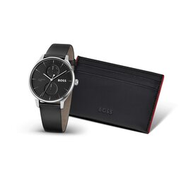 Подарочный набор с часами Boss и чехлом для карточек цена и информация | Мужские часы | hansapost.ee