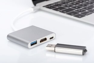 USB-jaotur Digitus DA-70838-1 Hall Ultra HD 4K hind ja info | USB adapterid ja jagajad | hansapost.ee