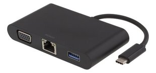 USB разветвитель Deltaco USBC-1268, USB C - USB A/VGA/RJ45 цена и информация | Адаптеры, USB-разветвители | hansapost.ee