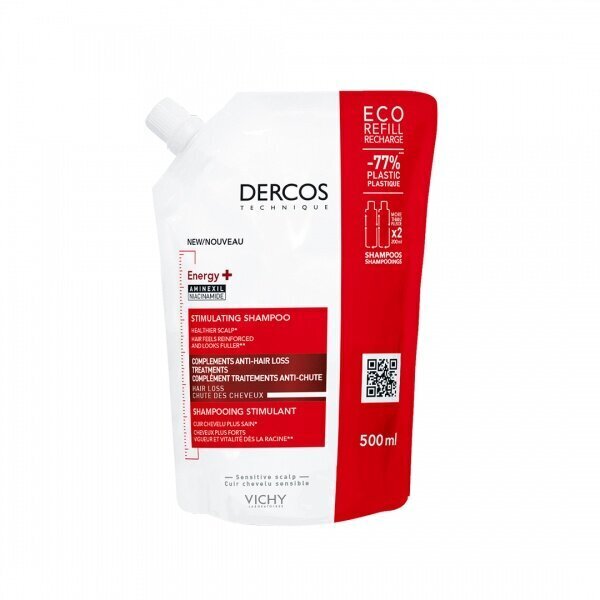 Tugevdav šampoon Vichy Dercos ECO Refill Energy+, 500ml hind ja info | Šampoonid | hansapost.ee