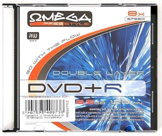 Omega Freestyle DVD+R DL Double Layer printable 8,5GB, 8 tk. hind ja info | Vinüülplaadid, CD, DVD | hansapost.ee