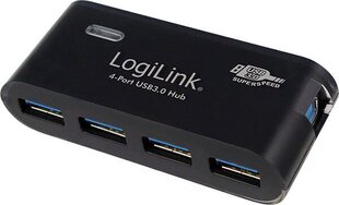 Logilink, USB 3.0 HUB 4-port, incl. 3, цена и информация | Адаптеры и USB-hub | hansapost.ee