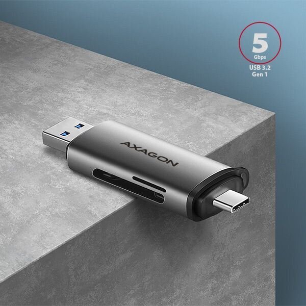 Axagon CRE-SAC kaardilugeja USB 3.2 Gen 1 (3.1 Gen 1) Type-A/Type-C Hall цена и информация | USB adapterid ja jagajad | hansapost.ee