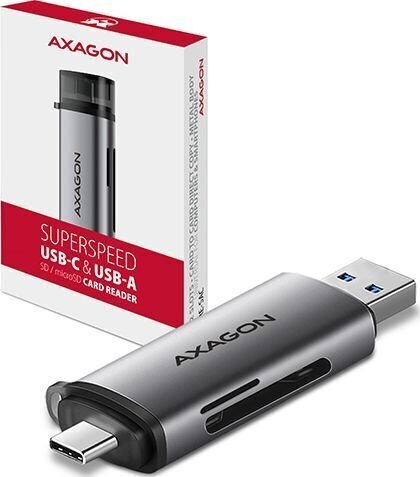 Axagon CRE-SAC kaardilugeja USB 3.2 Gen 1 (3.1 Gen 1) Type-A/Type-C Hall hind ja info | USB adapterid ja jagajad | hansapost.ee