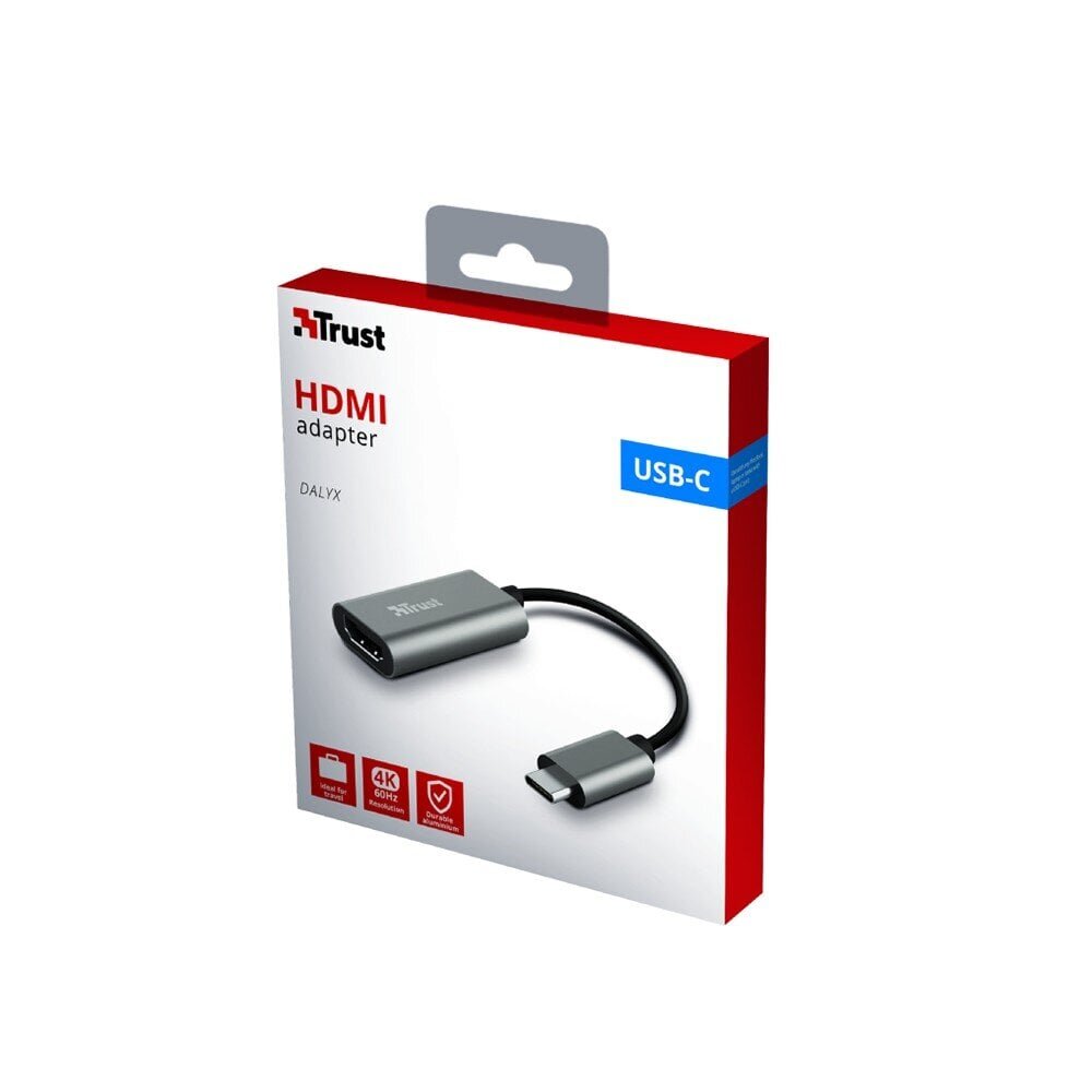 Adapter Trust Dalyx USB-C/HDMI, 20 cm цена и информация | USB adapterid ja jagajad | hansapost.ee