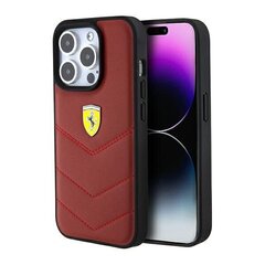 Ferrari FEHCP15LRDUR iPhone 15 Pro 6.1" czerwony|red hardcase Leather Stitched Lines цена и информация | Чехлы для телефонов | hansapost.ee