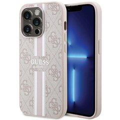 Guess GUHMP15XP4RPSP iPhone 15 Pro Max 6.7" różowy|pink hardcase 4G Printed Stripes MagSafe цена и информация | Чехлы для телефонов | hansapost.ee