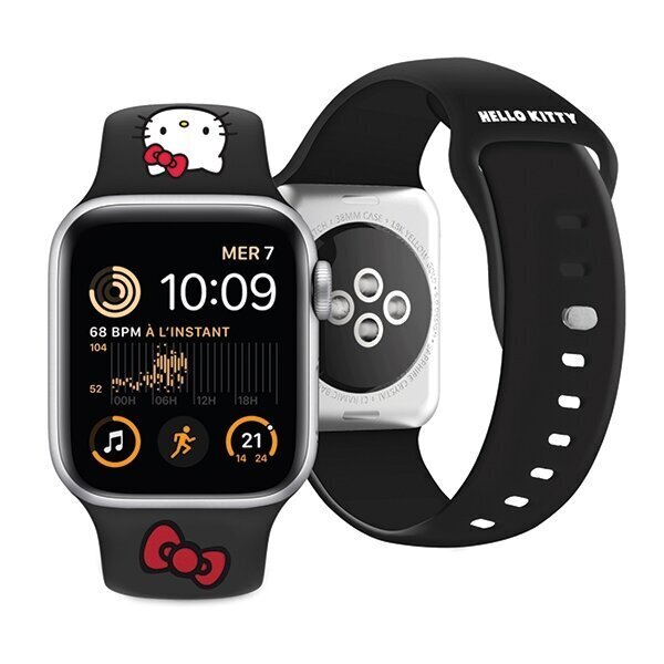 Hello Kitty HKAWMSCHBLK Apple Watch 38|40|41mm black цена и информация | Nutikellade aksessuaarid ja tarvikud | hansapost.ee