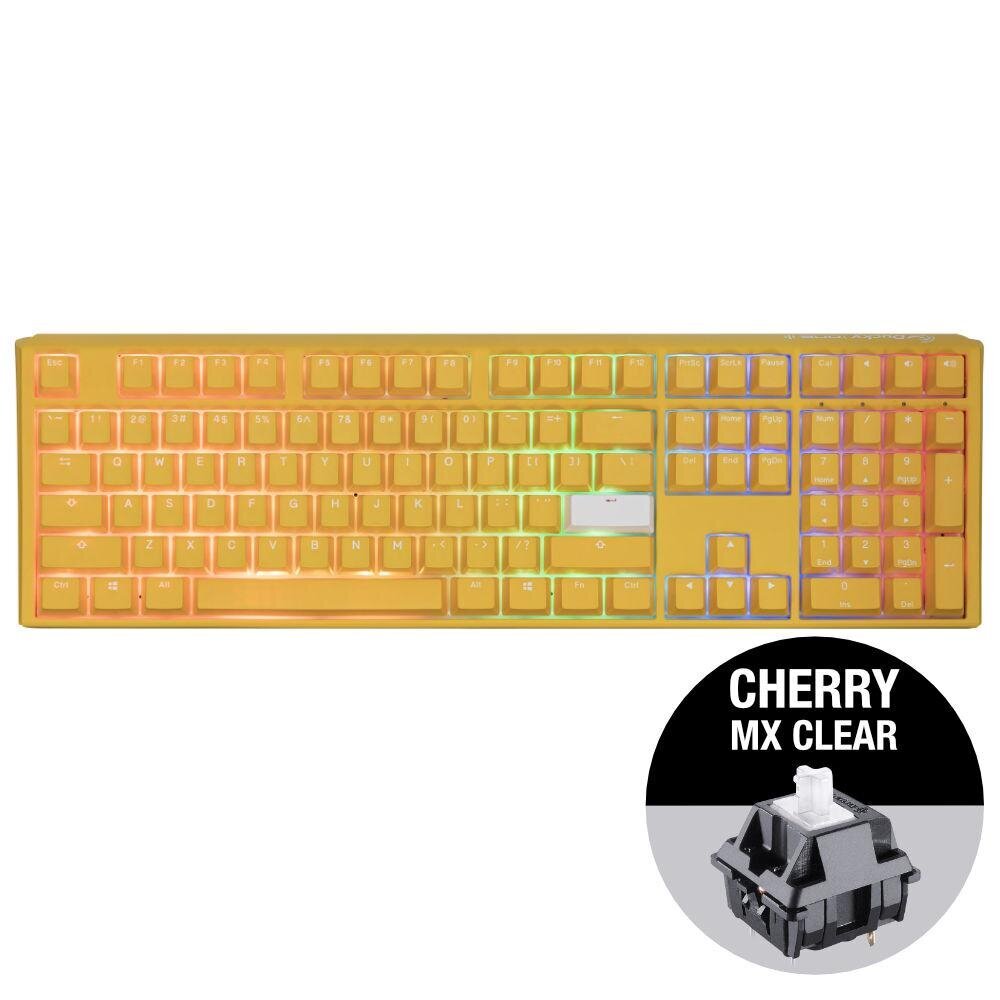 Mehaaniline klaviatuur Ducky One 3 kollane täissuuruses, Cherry MX Clear цена и информация | Klaviatuurid | hansapost.ee