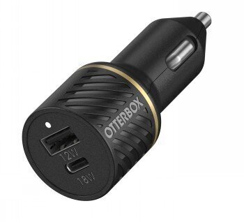 OTTERBOX CAR CHARGER 30W - USB-C 18W + USB-A 12W PD FAST CHARGE BLACK цена и информация | Laadijad mobiiltelefonidele | hansapost.ee