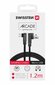 Swissten L Type Textile Universal Quick Charge 3.1 USB to micro USB Data and Charging Cable 1.2m Black цена и информация | Mobiiltelefonide kaablid | hansapost.ee