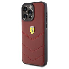 Ferrari FEHCP15XRDUR iPhone 15 Pro Max 6.7" czerwony|red hardcase Leather Stitched Lines цена и информация | Чехлы для телефонов | hansapost.ee