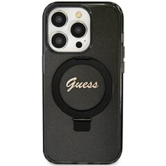 Guess GUHMP12MHRSGSK iPhone 12|12 Pro 6.1" czarny|black hardcase Ring Stand Script Glitter MagSafe цена и информация | Чехлы для телефонов | hansapost.ee