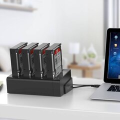 Orico Clone Hard Drive Dock 2.5 / 3.5 inch 4 Bay USB3.0 1 to 3 (black) цена и информация | Адаптеры и USB-hub | hansapost.ee
