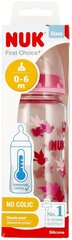 Стеклянная бутылочка Nuk First Choise+, 0-6 месяцев, 240 мл цена и информация | Бутылочки и аксессуары | hansapost.ee