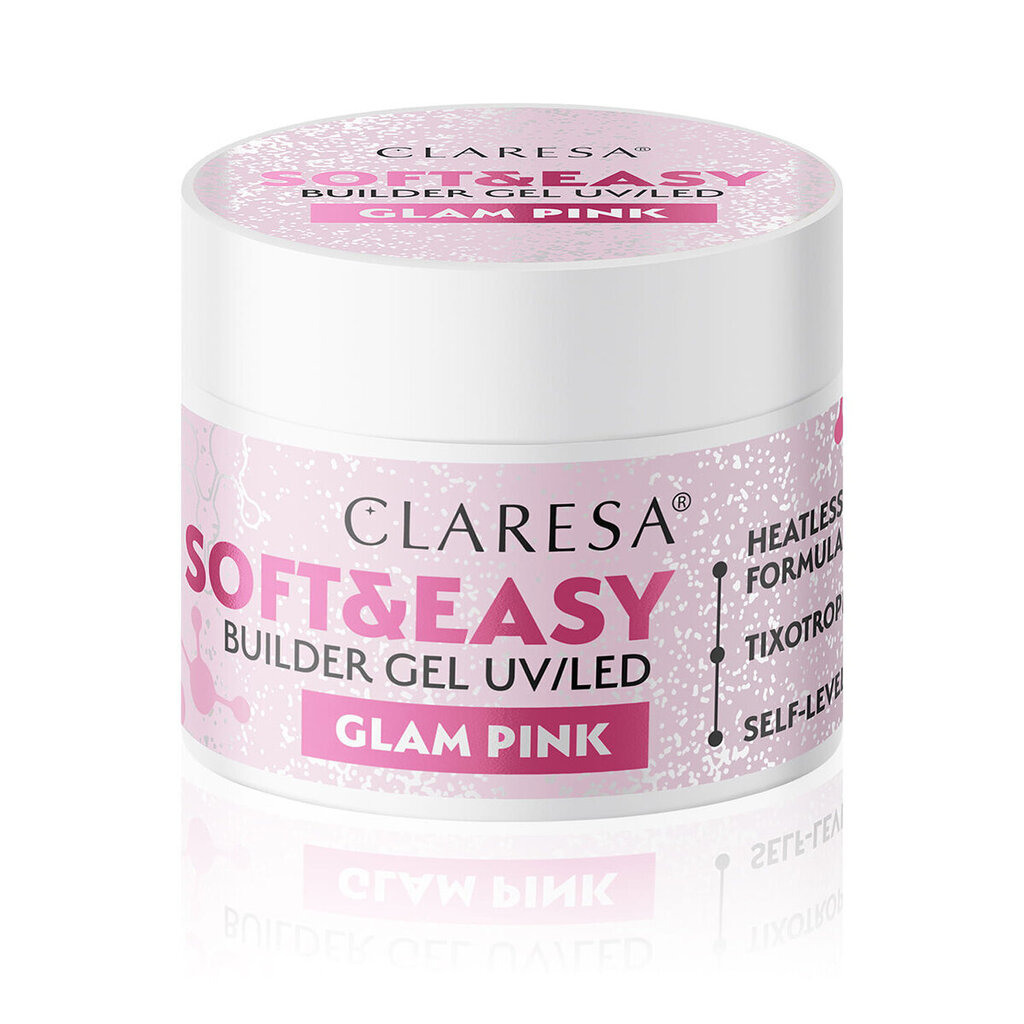 Ehitusgeel Claresa Soft & Easy Glam Pink, 90g цена и информация | Küünelakid ja küünelakieemaldajad | hansapost.ee