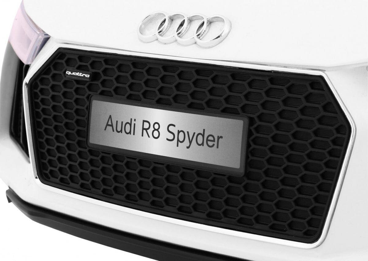 Ühekohaline laste elektriauto "AUDI R8 Spyder", valge hind ja info | Laste elektriautod | hansapost.ee