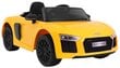 Laste ühekohaline elektriauto Audi R8 Spyder, kollane цена и информация | Laste elektriautod | hansapost.ee