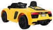 Laste ühekohaline elektriauto Audi R8 Spyder, kollane цена и информация | Laste elektriautod | hansapost.ee