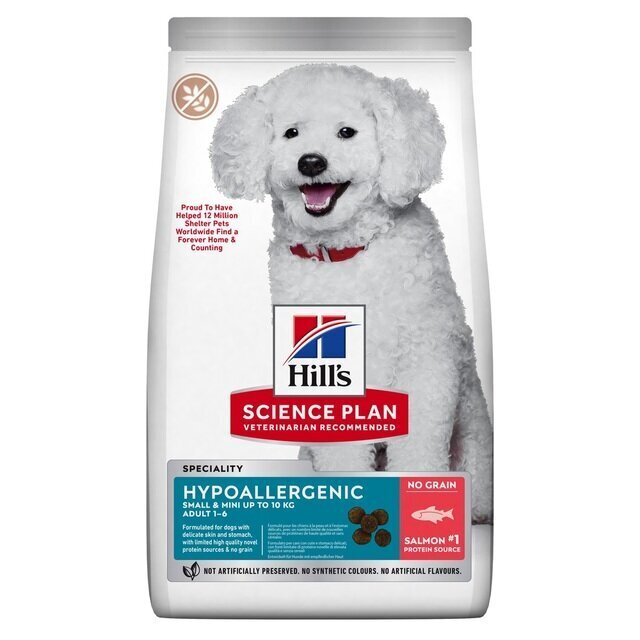 Hill's Science Plan Hypoallergenic Adult Small &amp; Mini täiskasvanud koertele väikestele tõugudele lõhega, 1,5 kg hind ja info | Koerte kuivtoit ja krõbinad | hansapost.ee