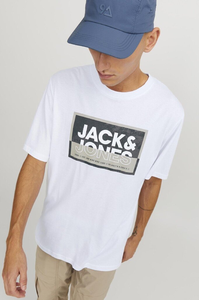 Jack & Jones T-särk meestele 12253442WHITE-M hind ja info | T-särgid meestele | hansapost.ee