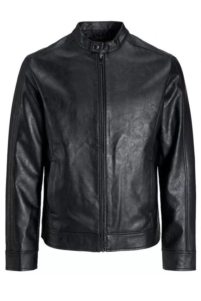 Jack & Jones nahkjakk meestele 12250492Black-S, must цена и информация | Joped meestele | hansapost.ee