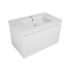 Шкаф для ванной комнаты Lapeyre Tiroir 80 с умывальником Lima Blanc 80, белый цвет цена и информация | Шкафчики для ванной | hansapost.ee
