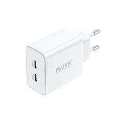 Foneng Wall charger EU50 - 2xType C - PD 35W 3A white цена и информация | Зарядные устройства для телефонов | hansapost.ee