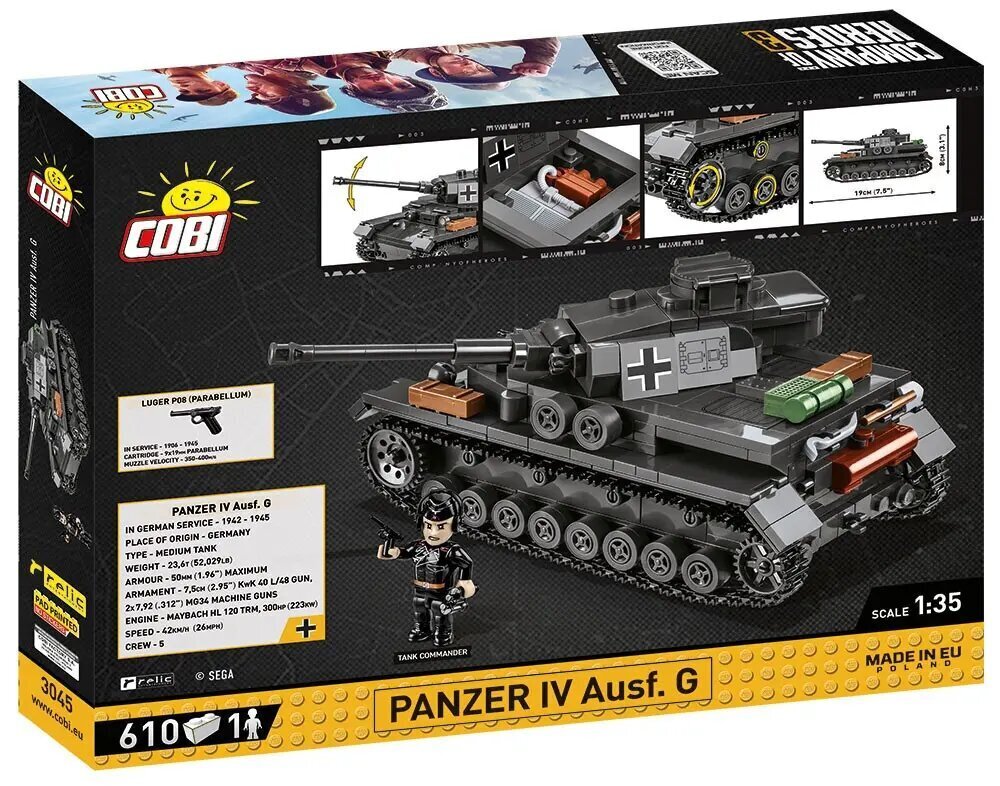 Konstruktor tank Cobi Panzer IV Ausf.G - Cobi -3045, 610 d. цена и информация | Klotsid ja konstruktorid | hansapost.ee