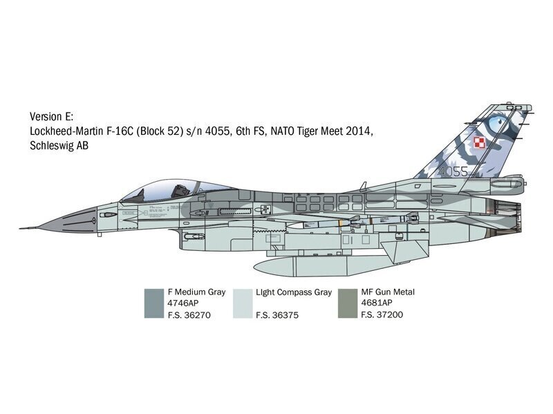 Plastikust koostemudel F-16C Fighting Falcon Italeri, 1/48, 2825 цена и информация | Klotsid ja konstruktorid | hansapost.ee