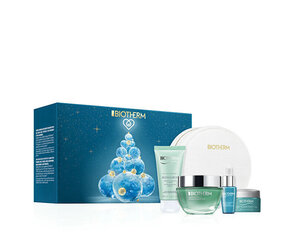 Biotherm Aqua Source Hyalu Plump nahahoolduskomplekt: geel, 50 ml + eliksiir, 7 ml + puhastusvahend, 50 ml + silmakreem, 5 ml + kosmeetikakott hind ja info | Näokreemid | hansapost.ee