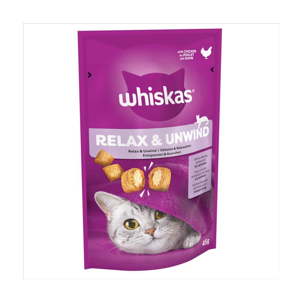 Whiskas Relax & Unwind täiskasvanud kassidele koos kanaga, 8x45 g цена и информация | Kasside maiused | hansapost.ee