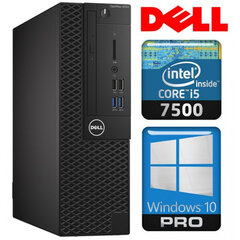 DELL 3050 SFF i5-7500/16 ГБ/SSD 250 ГБ/Win10 Pro ПРОДЛЕНИЕ цена и информация | Стационарные компьютеры | hansapost.ee