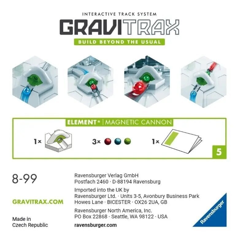 Interaktiivne rajasüsteem GraviTrax Ravensburgeri tarvik Magnetic Cannon цена и информация | Klotsid ja konstruktorid | hansapost.ee