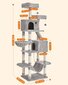 Kraapimispuu-maja kassidele PCT190W01, 206 cm, hall hind ja info | Kraapimispuud kassidele | hansapost.ee