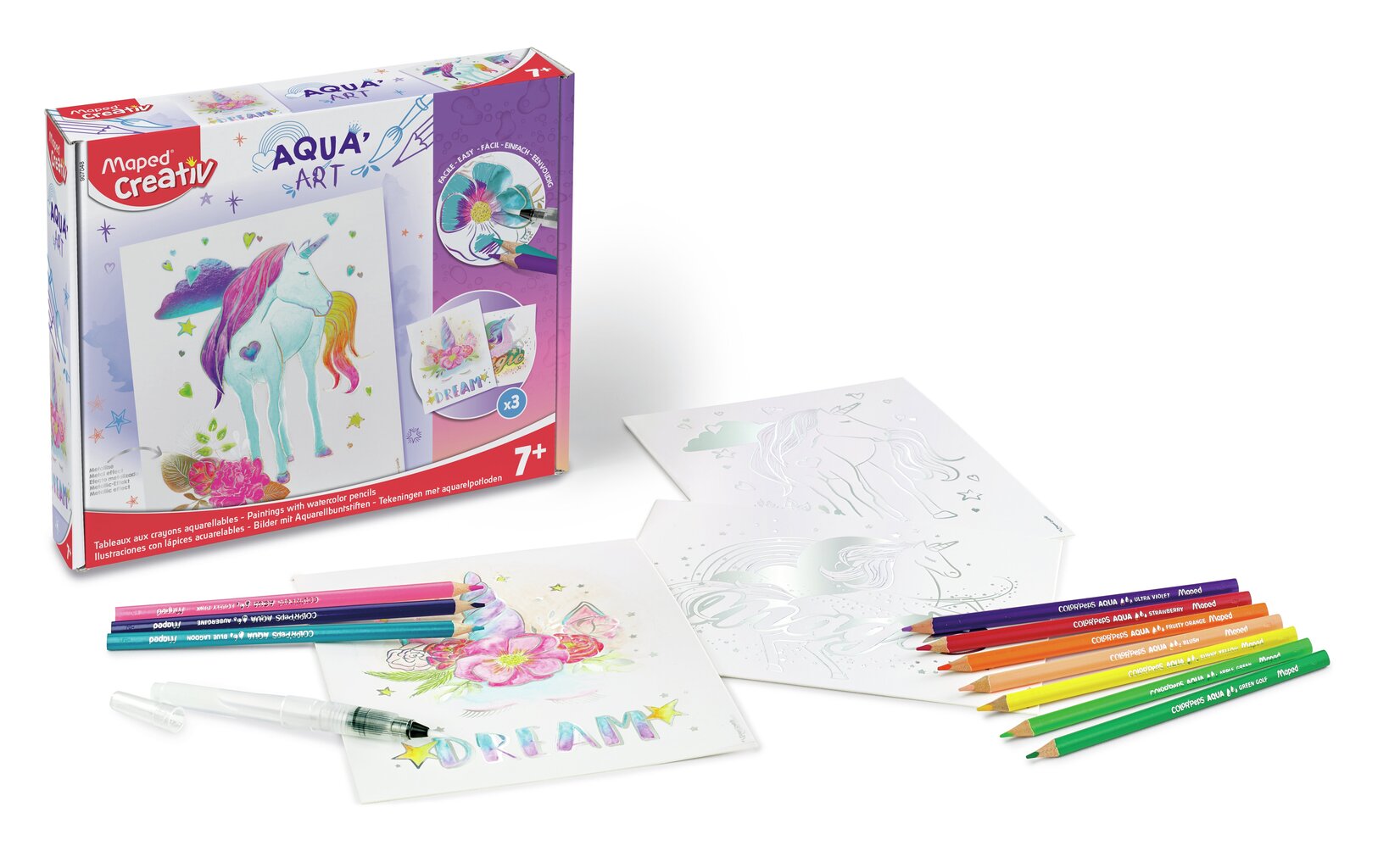 Piltide värvimise komplekt Maped Creativ Aqua Art Unicorns цена и информация | Arendavad laste mänguasjad | hansapost.ee