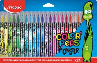 Viltpliiats Maped ColorPeps Monster 24tk hind ja info | Kunstitarbed, voolimise tarvikud | hansapost.ee