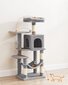 Kraapimispuu-maja kassidele PCT261W01, 112 cm, hall цена и информация | Kassi ronimispuud | hansapost.ee