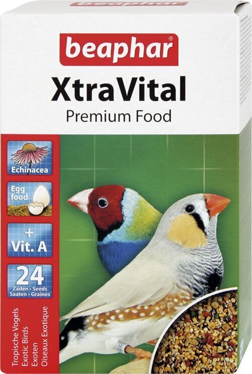 Toit eksootilistele lindudele Beaphar Xtra Vital, 500 g hind ja info | Toit lindudele | hansapost.ee