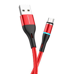 Кабель Borofone BU16 Skill магнитный - USB на Micro USB - 2,4А 1,2 метра красный цена и информация | Кабели для телефонов | hansapost.ee