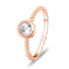 Brilio Silver pronkssõrmus tsirkooniga RI015R hind ja info | Sõrmused | hansapost.ee