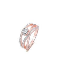 Beneto Серебряное кольцо с покрытием из розового золота с цирконами AGG331 цена и информация | Кольцо | hansapost.ee
